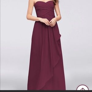 David’s bridal maroon formal bridesmaid dress